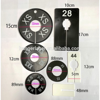 Round Clothing Dividers Rack Size Closet Dividers White and Black with Marker Pen, Blank and Size